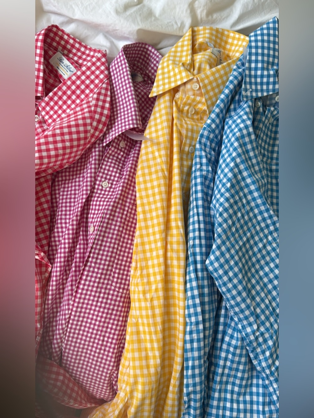Ben silver men’s FOUR TOTAL gingham button down size large $860 retail